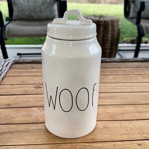 Rae Dunn “WOOF” Lidded Canister Decor